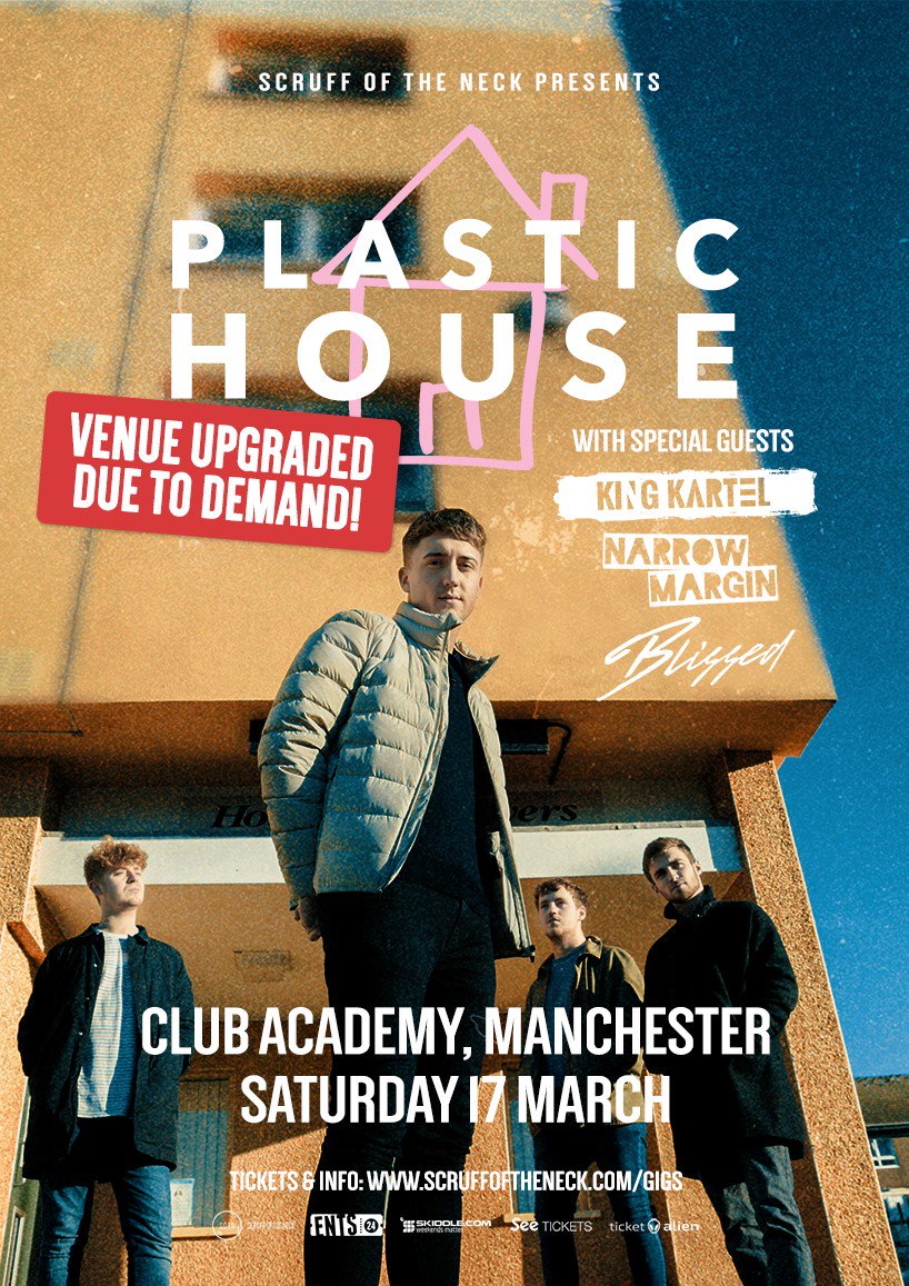 XSManchester's tweet photo. JUST ANNOUNCED ON AIR WITH @therealboon GIG GUIDE! @plastic_house have upgraded their venue for the gig this Saturday. Tickets https://t.co/LunKAEIzpw https://t.co/2Iu7GPA1LH