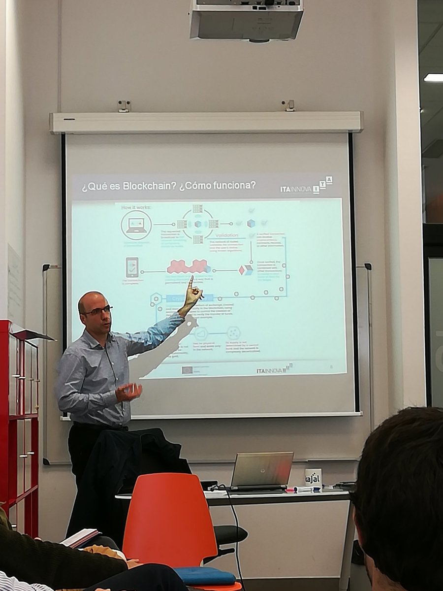 pilarfalarcon's tweet photo. Hoy realizamos taller de #Blockchain del #clusterALIA @ITAINNOVA. Presentando una demo de #blockchain & #IoT. Grandes equipo #IoT and #log @cmillan73 @escuindavid #jpaniagua https://t.co/xSLWvmL4Gh