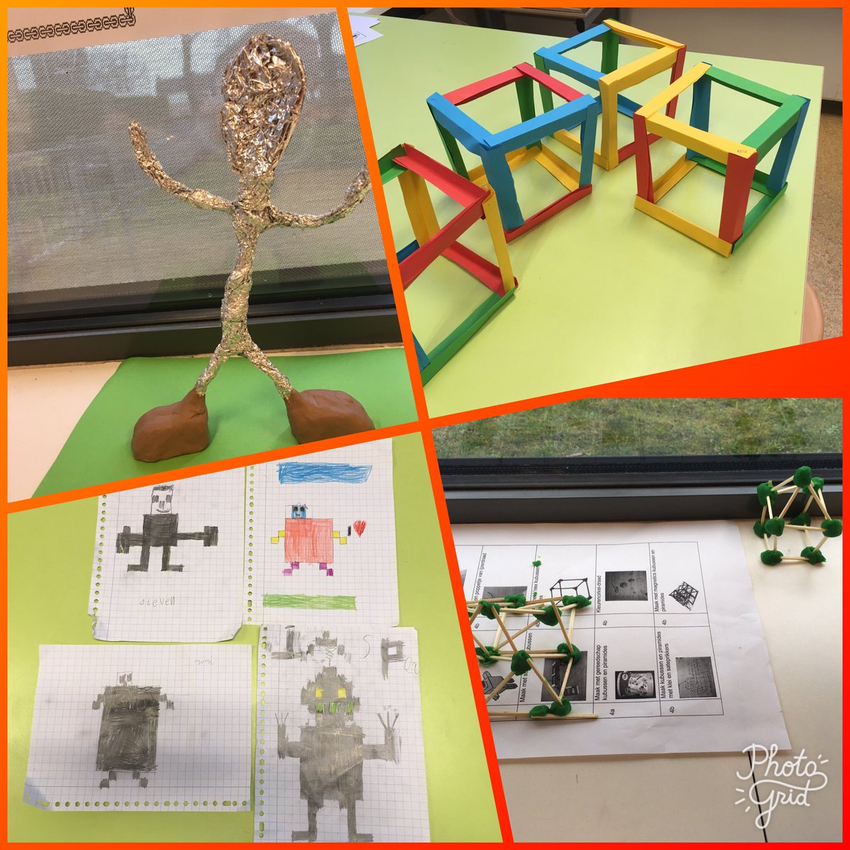 Groepsdoorbrekend werken <a href="/bshetMolenveld/">bs Het Molenveld</a> @SAAMscholen thema techniek. Wat n leuke resultaten. Morgen beebot, donderdag Eddy de Robot