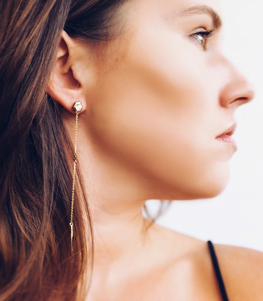 A classic look with a bit of sparkle.💎✨ 
Featuring: NEW Diamond Drop Earrings 
#ashleybridgetco #diamond #finejewelry #newcollection #sparkle