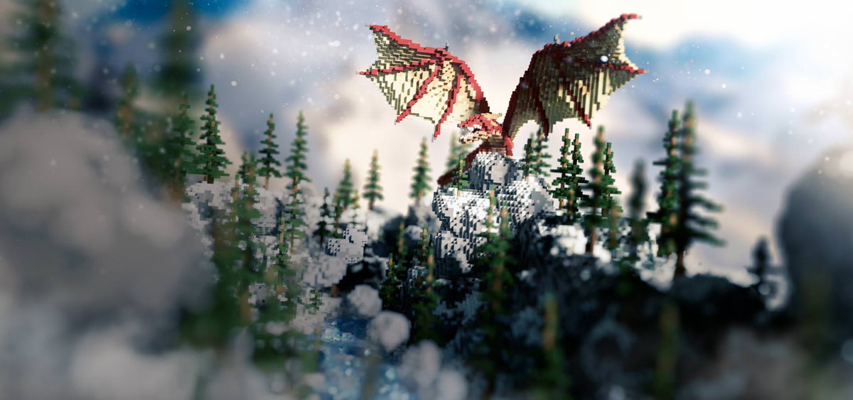 clavrax's tweet image. Last week, I made this little snowy map with a red dragon.
(Playable on @TricketyNetwork)

The wonderful render comes from @MaakiXD
