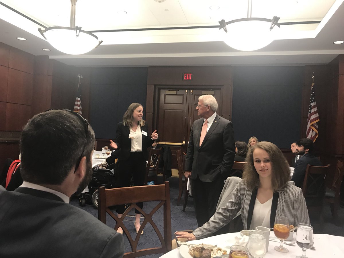 . @smamsu President Kennedy Moeher introduces @SenatorWicker during the SMA Congressional luncheon sponsored by the @StennisCenter