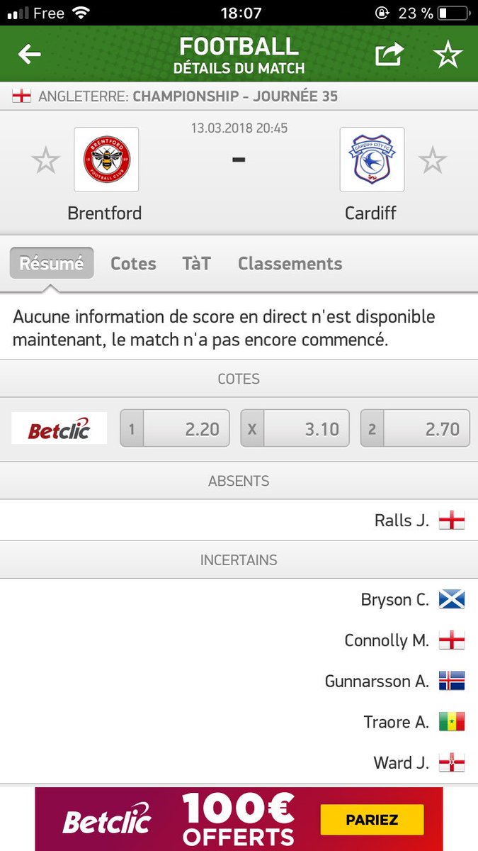 PronoSyst's tweet image. Pronos D2 🏴󠁧󠁢󠁥󠁮󠁧󠁿, Cardiff même si il y a quelques absents ✋🌙