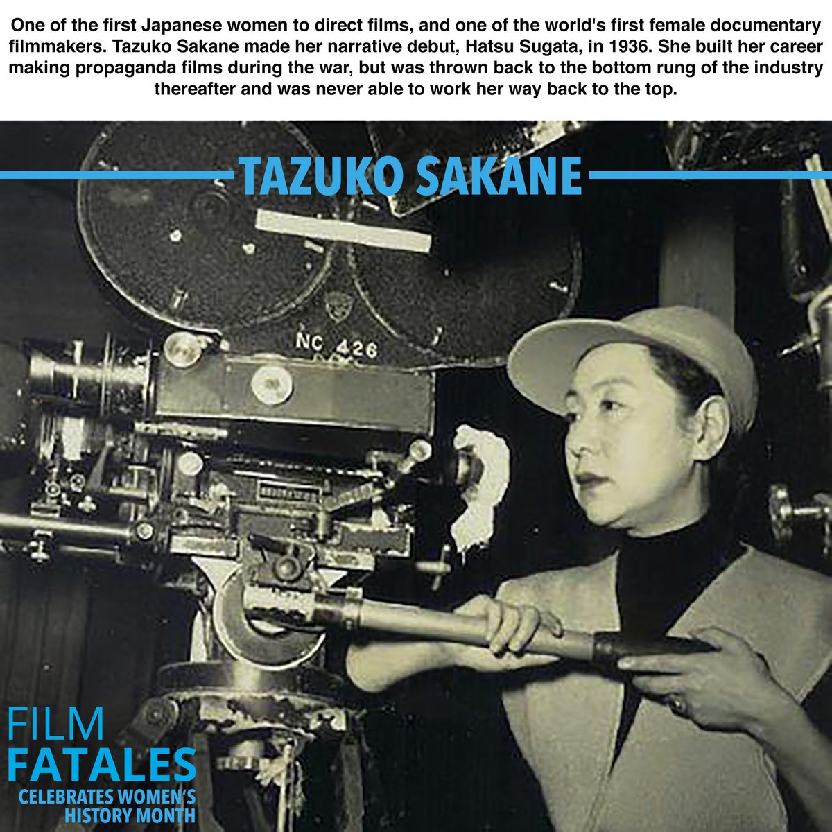 FilmFatalesOrg's tweet image. Another mother of film is Tazuko Sakane. Check her out! #WomensHistoryMonth #FilmFatalesOfHistory #womendirect #womeninfilm