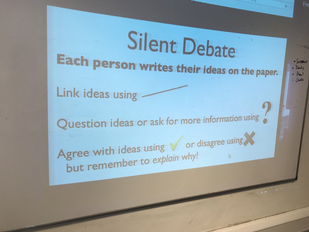 MsKMurph_LP's tweet photo. Silent debate #education #teacher #silentdebate #EDUchat https://t.co/STTHcOiTFZ