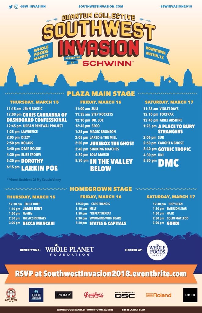 💥SXSW GIVEAWAY💥

RT + Follow us and <a href="/SW_Invasion/">Southwest Invasion</a> for a chance to WIN a pair of VIP tickets for the showcase on 3/15!

* The VIP passes include cut the line and viewing deck access *