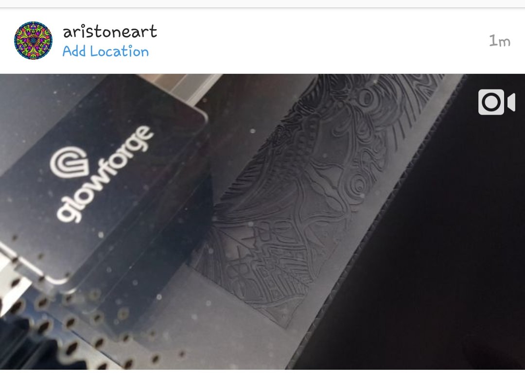AriStone's tweet photo. #GLOWFORGE #LaserEtching #EnergeticPortalDesign "Spider Web" on 1/4" thick black #MatBoard.
Total etching time for design - 2hrs 10min
Approximate Size 12"×12"
#artist #designartist #laserprinting #abstractart #contempoaryart #modernart #AriStoneArt
https://t.co/YL3Q3G2bmw https://t.co/EsPJnMHDUC