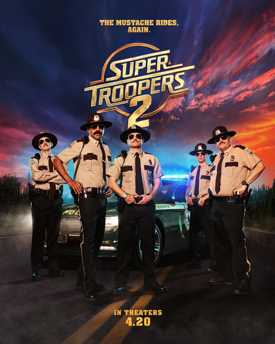 RobLowe's tweet photo. I promise you will enjoy both my hairdo and sweater collection in this movie. Added bonus: laughs. #Meow #SuperTroopers2 https://t.co/6Vax8Qmqfb