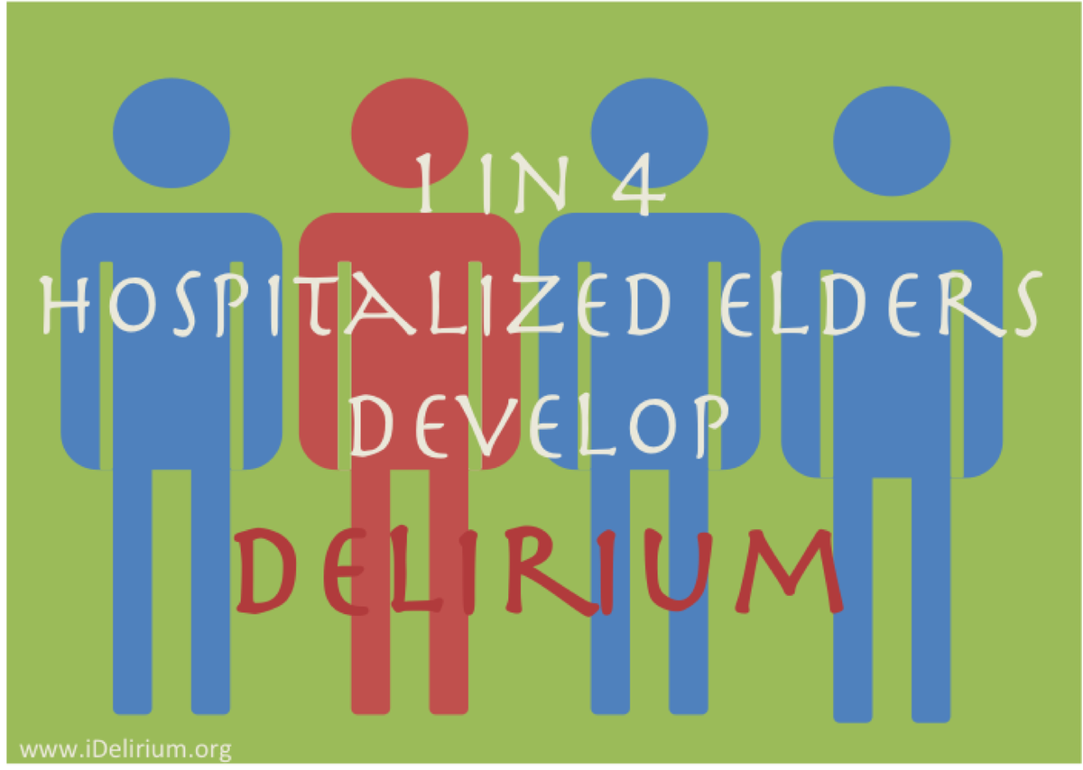 iDelirium_Aware's tweet photo. 1 in 4 hospitalized will develop #delirium, which affect elders, ICU, peds and surgery.  Seems like a pretty common #PatientSafety emergency. Join #WDAD2018 @TheIHI @dana_fdn @ashishkjha @afrakt @Atul_Gawande @AmerDelirium @EDA_delirium @ANZDA_delirium https://t.co/b3wC7z82Q1