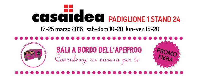 progarchdesign's tweet photo. Vi aspettiamo a bordo dell'ApeProg a #CASAIDEA. Prenotate la vostra consulenza personalizzata con i nostri #architetti e riceverete il un biglietto di ingresso omaggio. https://t.co/6l6y1oV2DW
