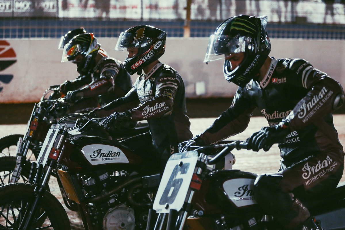 indianmotocycle's tweet photo. The 2018 @AmericanFlatTrk season kicks-off this Thursday at the #DaytonaTT and the Wrecking Crew is back for more.

Stay tuned this Thursday to our Instagram story for behind the scenes coverage leading up to the race. 
#indianmotorcycle #indianmotorcycleracing
#daytonabikeweek https://t.co/8Z7H0s6wkO