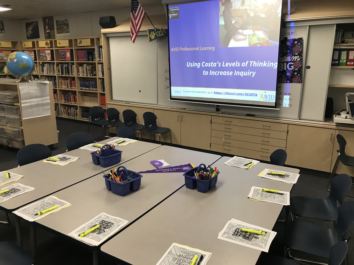 EducatorAJM's tweet photo. Excited for the AVID professional learning series
#LYNisAVID
Session 1 on levels of questioning #AVIDPD @campbellusd #cusdrockstar https://t.co/jPLFrQOxMU