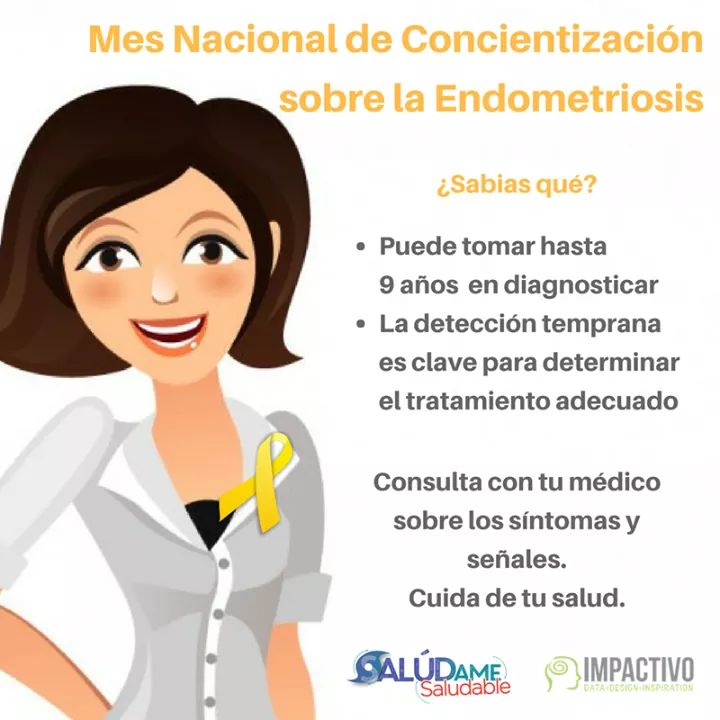 Impactivo's tweet photo. Marzo es el Mes de la Concientización sobre la Endometriosis. Se estima que en Puerto Rico al menos 1 de cada 20 mujeres puede padecer de esta condición. 

Este viernes 23 de marzo, viste de amarillo en apoyo a las pacientes con endometriosis. 
#SALÚDameSaludable https://t.co/5TB9aYADAZ