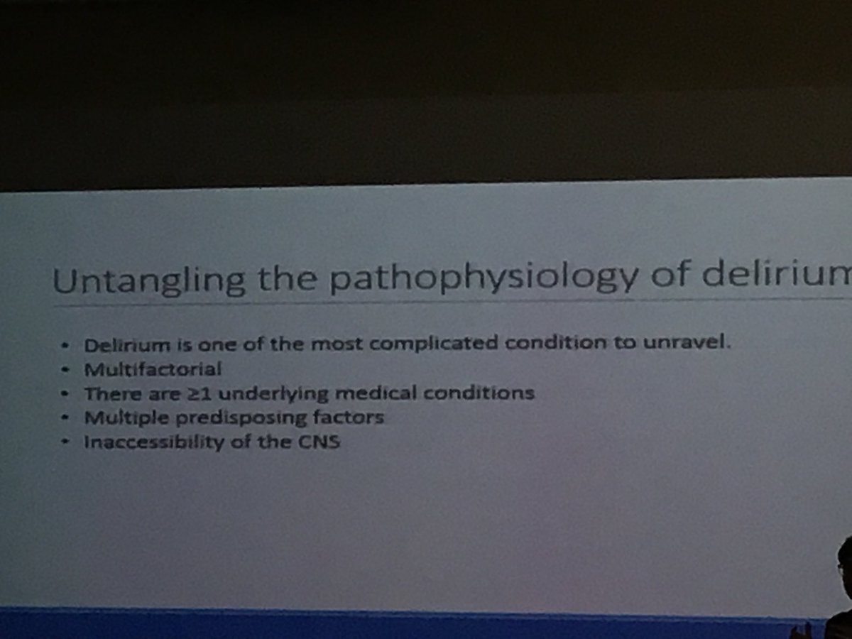 Great presentation by Dr Anita Nitchingham on delirium and it’s pathophysiology <a href="/SEastSydHealth/">SESLHD</a>. #WDAD2018