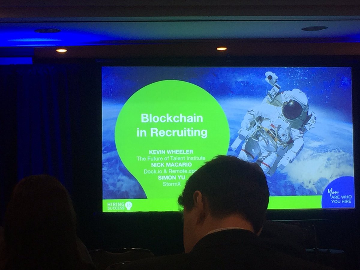 agreenberg438's tweet photo. Learning about the future of recruiting, blockchain! #Hire18 https://t.co/hFTlhp7V1e