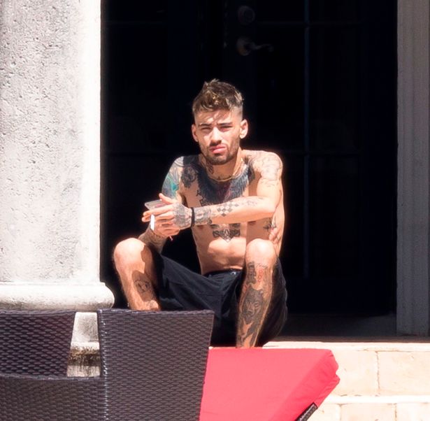 Zayn at rented house in Miami today