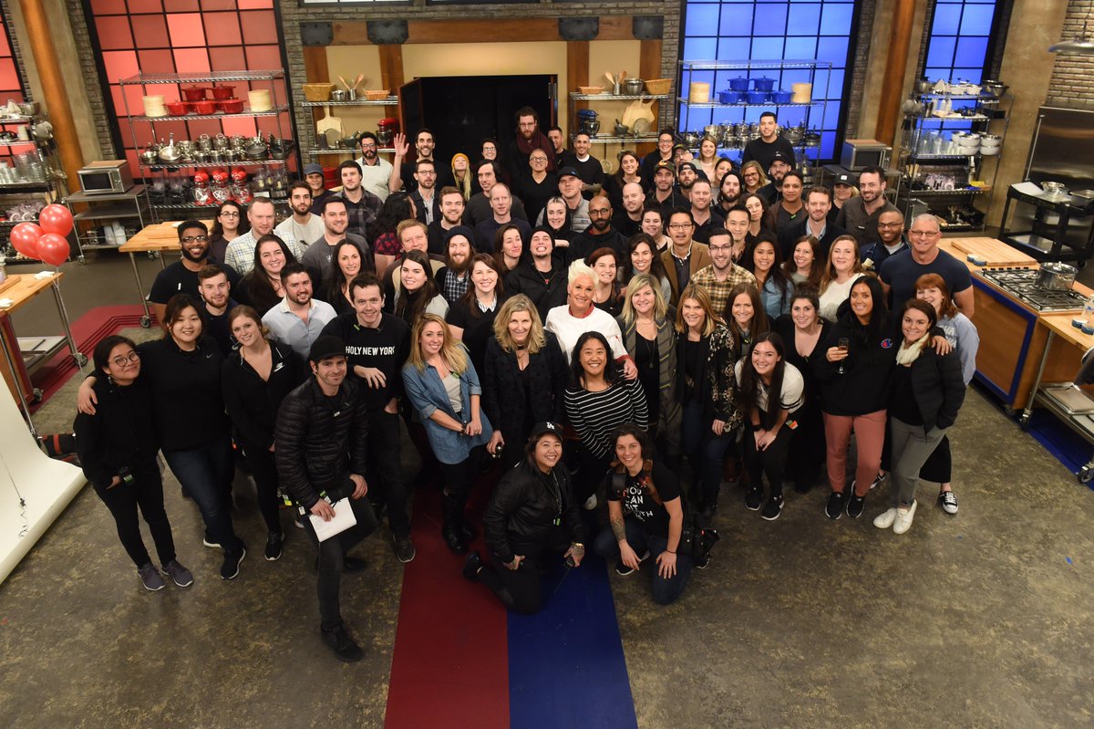 What better way to celebrate our 100th episode of #worstcooks than with cake, champagne, and friends. Congrats <a href="/chefanneburrell/">anne burrell</a> and our <a href="/OptomenUSA/">Optomen Productions</a> crew!