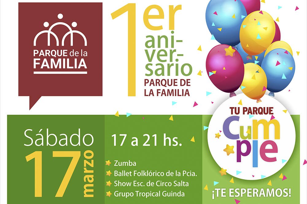 SDCSalta's tweet photo. #AGENDA El Parque de la Familia celebra su primer aniversario. El sábado 17, a partir de las 17, los visitantes del predio de zona sur podrán disfrutar de una variada agenda de espectáculos

 Más info ➡️ https://t.co/kWkba7a8V2 https://t.co/f30CkaSwGa