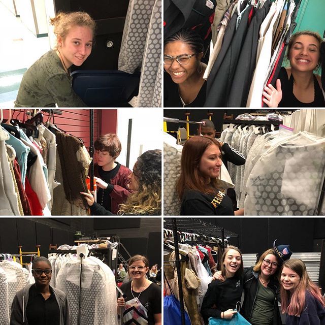 BlakeTheater's tweet photo. We’ve been missing our costumers for a few days and we’re so glad they’re back! Preparing three shows in 10 days - these artists are killing it! #bhs5742 #bhssideshow #bhsurinetown #flthespians #howardwblakeschoolofthearts #blaketheater https://t.co/a1ImGTT3CT https://t.co/dCmWRFTe9R