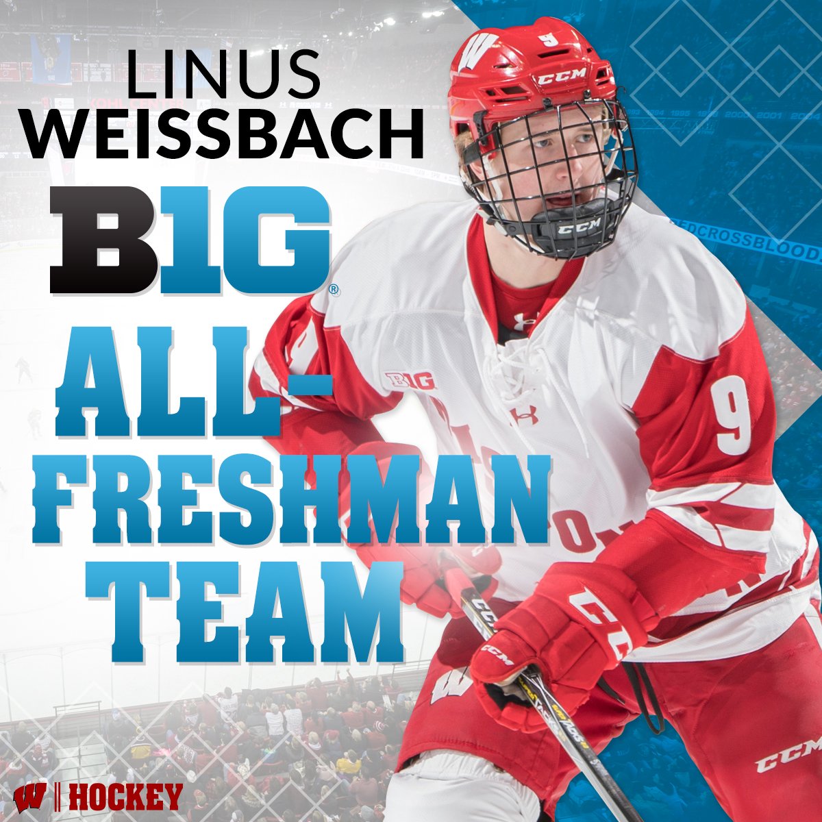 BadgerMHockey's tweet photo. To our pair of #Badgers rookies who made the Big Ten All-Freshmen Team... Congrats!
@Wkalynuk17 @Weissbach68 

#BrightFuture https://t.co/FNi2OupVJg