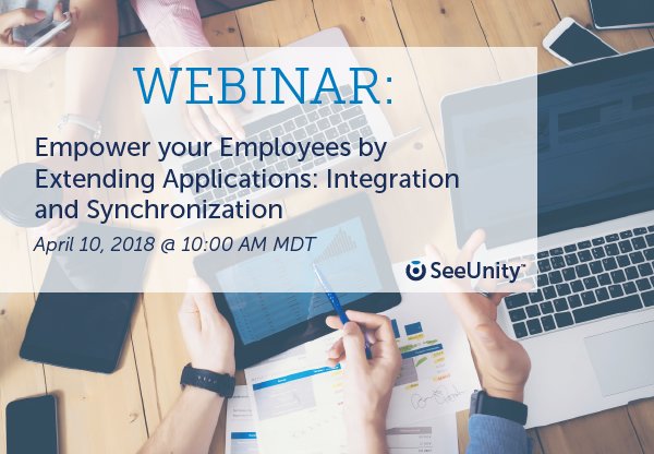 SeeUnity's tweet image. Please join us for a #Webinar to discuss empowering employees through integration and synchronization! Register today! ow.ly/yRym50gPVwS