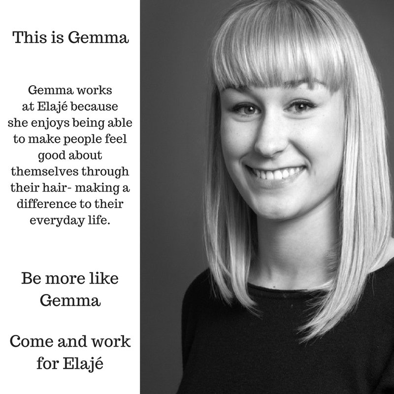 BE MORE LIKE GEMMA! We're hiring here at Elaje and promise to support you throughout your career to achieve your hairdressing goals. Email your CV to salon@elaje.co.uk - all applicants are 100% confidential #jobs #hairjobs #hairdressingjobs #Cambridgejobs