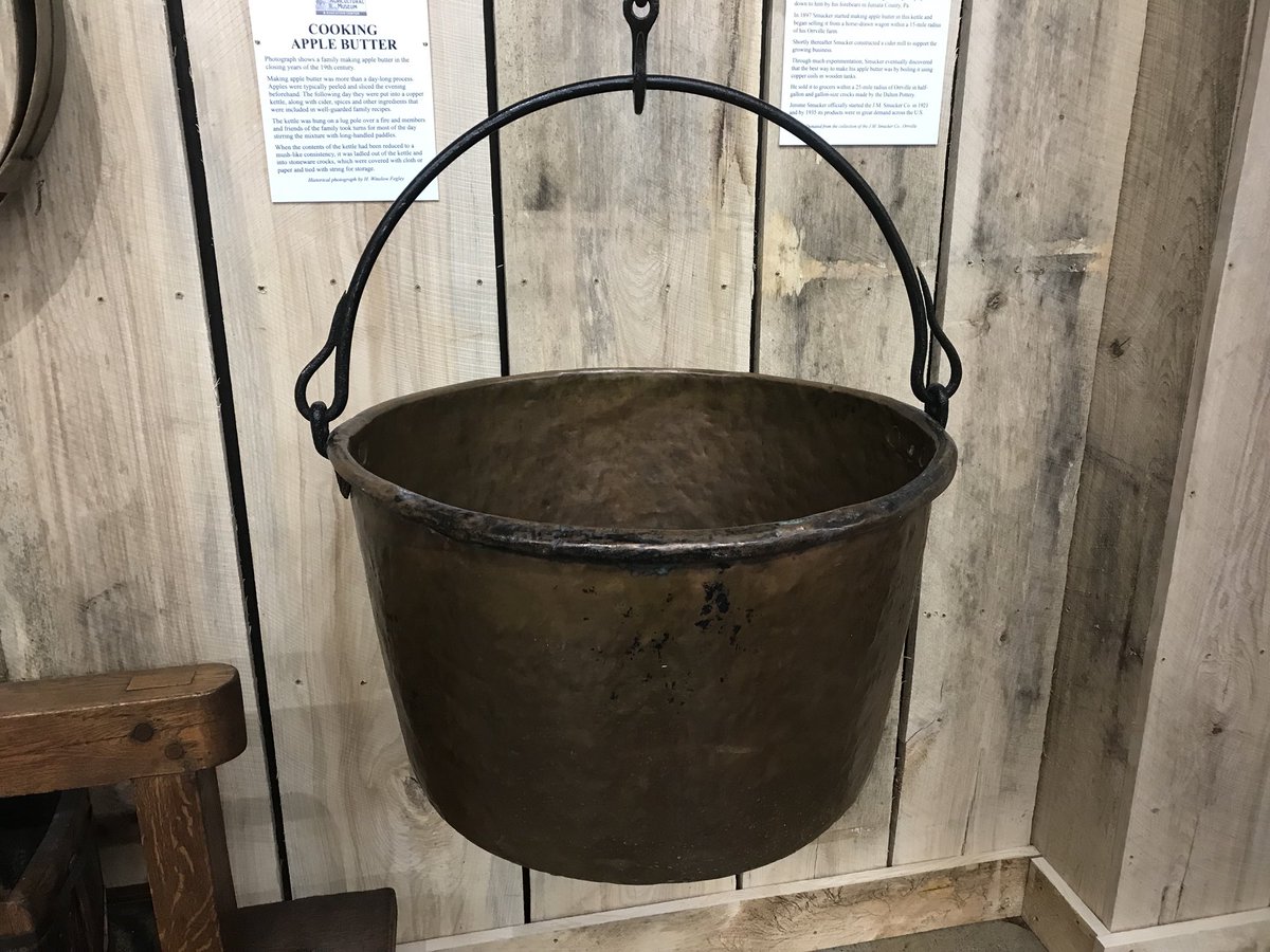 ohioagriculture's tweet image. @Smuckers donated to the Buckeye Agriculutral Museum the original copper pot that the Smuckers used to start the company. How cool! #OhioAgWeek