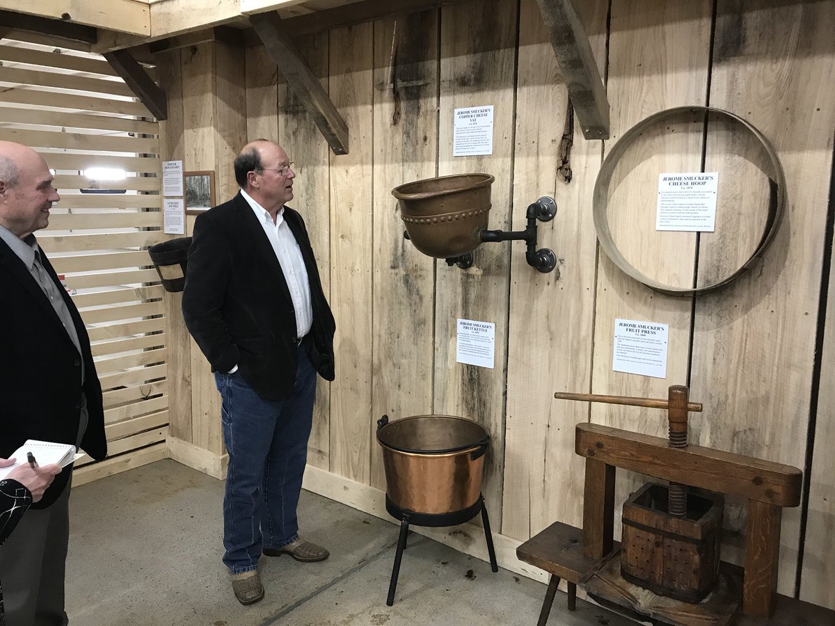 ohioagriculture's tweet image. @Smuckers donated to the Buckeye Agriculutral Museum the original copper pot that the Smuckers used to start the company. How cool! #OhioAgWeek