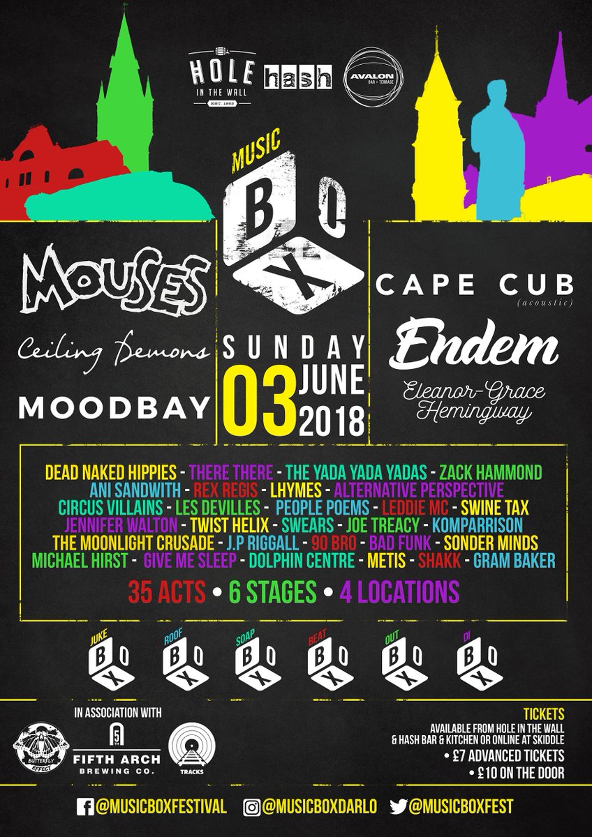 Just a lil' reminder...

On Sunday 3rd June, <a href="/HashBarKitchen/">Hash Bar & Kitchen</a> <a href="/hitwdarlington/">Hole in the Wall</a> &amp; <a href="/Avalon_Darlo/">Avalon Darlington</a>, in association with <a href="/TracksDarlo/">Tracks</a> , Fifth Arch Brewery &amp; Butterfly Effect Recs, bring you 35 amazing acts, 6 stages &amp; 1 whole day of fun.

Tix here : skiddle.com/e/13134912