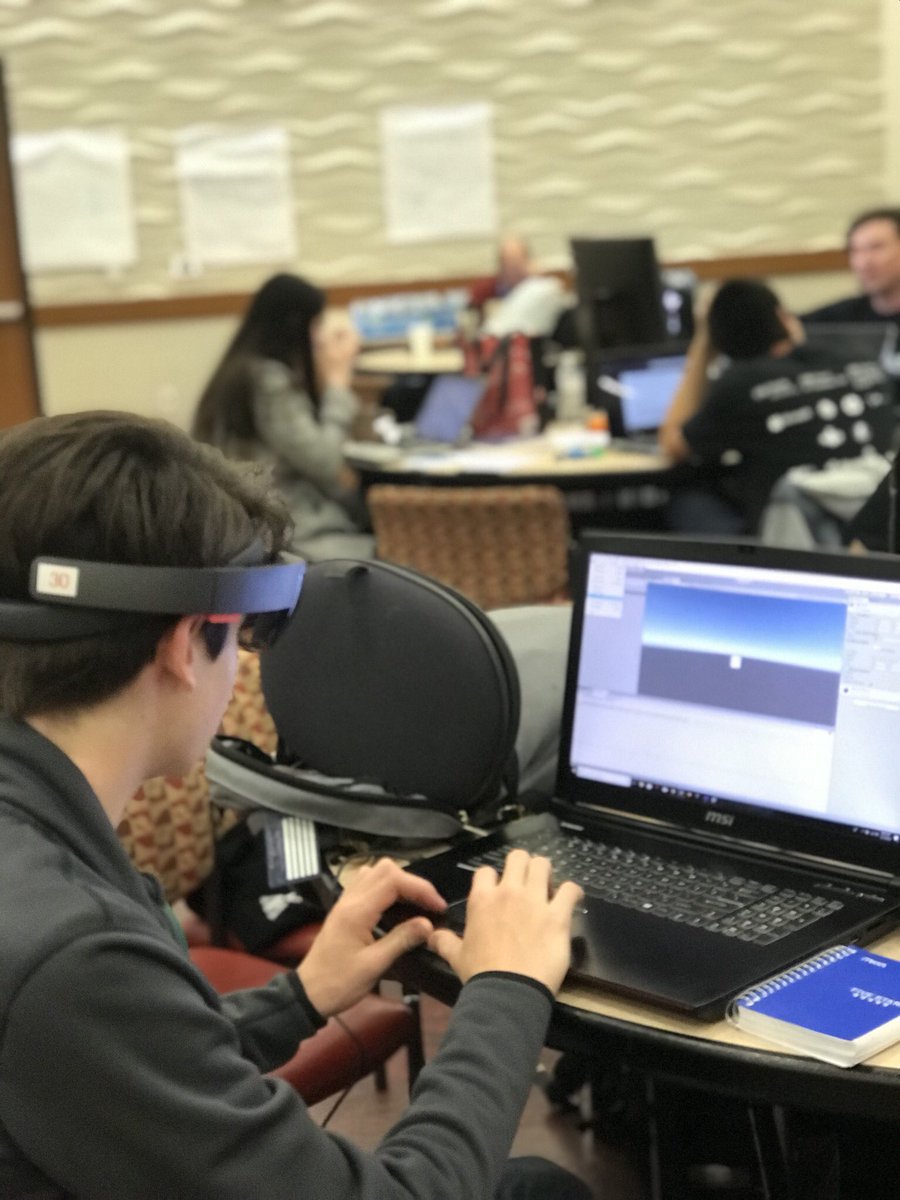 timoway's tweet image. Out here #creatingreality with @unity3d and @HoloLens at @usc