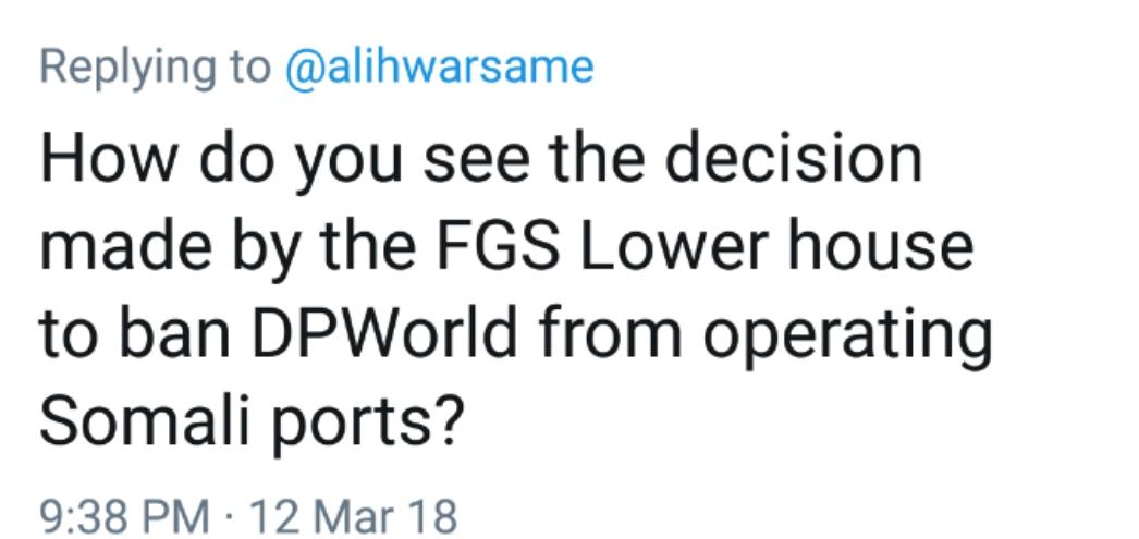 Abdibasid252's tweet photo. I am yet to learn the reason behind the silence of some Puntland figures presumably "Puntland presidential candidates" on matters related to DPWorld concessions.
#DPWorldOut
#ูุฑู
ุงุฌู_ูููุญุฏ_ุงูุตูู
ุงู https://t.co/FFG8f1ZJTq