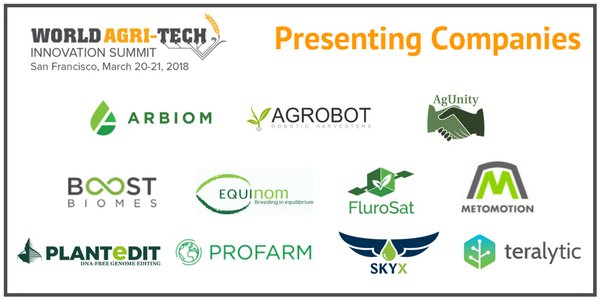Get ready for breakthrough technologies as eleven start-ups seeking investment present their solutions and business plans to the <a href="/WorldAgriTech/">World Agri-Tech</a> Summit audience. (San Francisco, March 20-21). bit.ly/2EuULpj