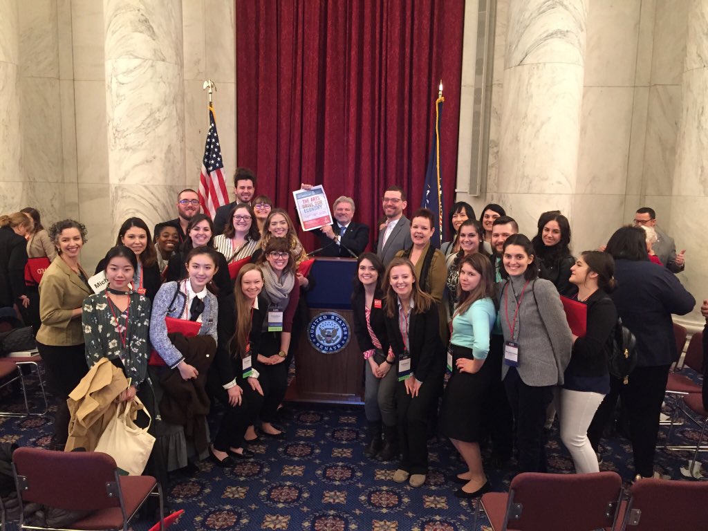 spartanACMMS's tweet photo. #ACMMS students, faculty, and EMU colleagues with Bob Lynch of @Americans4Arts at #ArtsAdvocacy day! #spartans4thearts @CALMSU https://t.co/aBlwFil5X3
