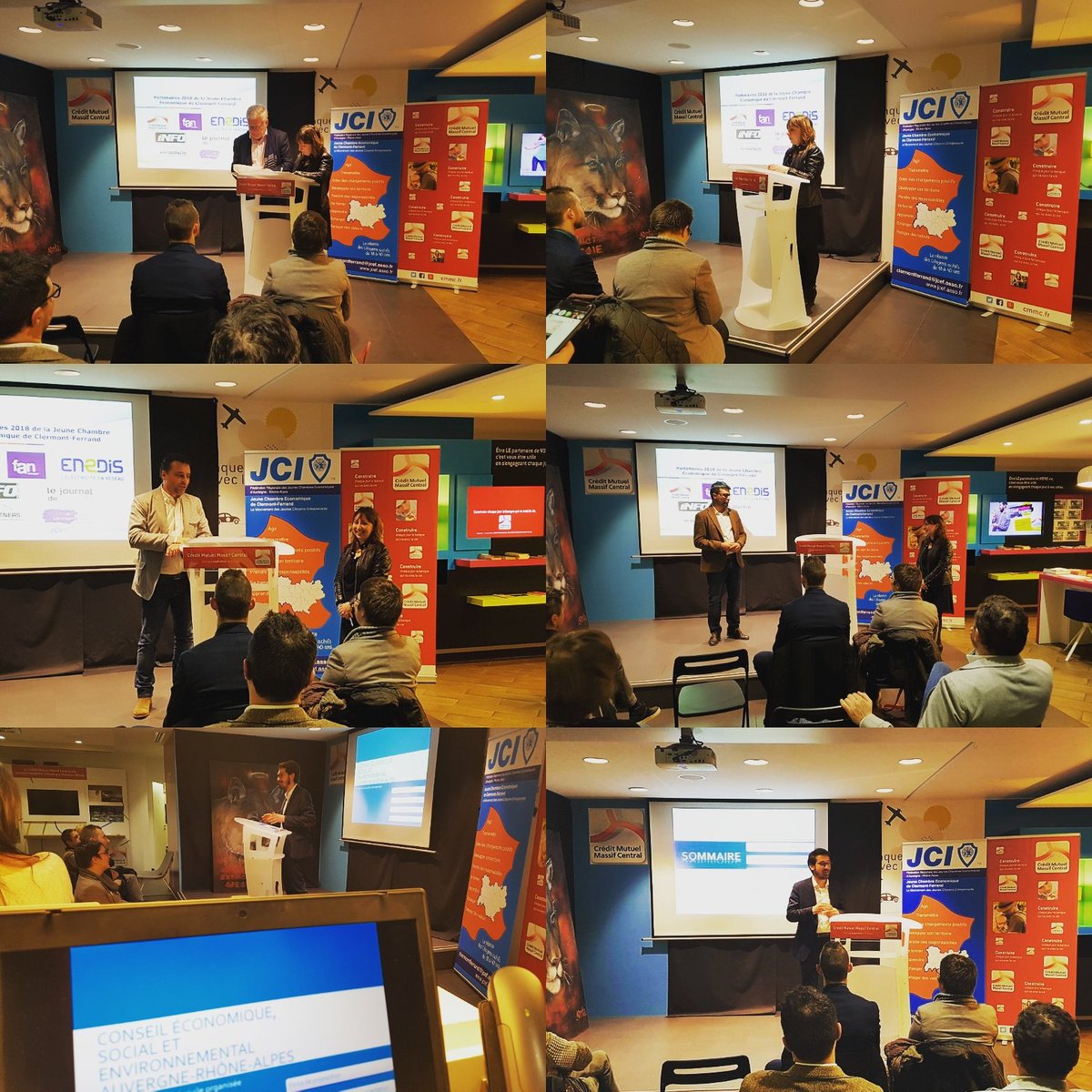 Une soirée chargée à l'Espace Renan, en témoigne ce patchwork 
➡ @_INFOMAGAZINE 
➡ @enedis_auvergne 
➡ @CMMassifCentral 
➡ Juristes Associés du Centre
➡ <a href="/JCELYON/">JCE Lyon Métropole</a> 

Tous réunis pour soutenir une association qui met en mouvement de jeunes responsables, la <a href="/JCE_ClermontFd/">JCE Clermont-Ferrand</a>