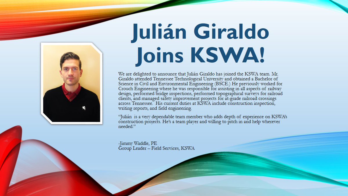 KSWACorporate's tweet photo. Our KSWA team continues to grow! Welcome, Julian! https://t.co/NdsJ0pDyIl