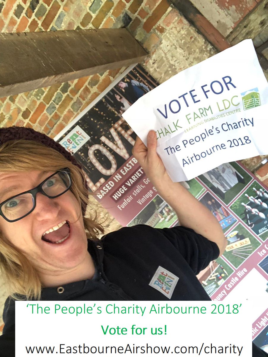 Tonight's 'vote for us' comes from Jamie @ rent event!
Please vote for us: EastbourneAirshow.com/charity "The People's Charity Airbourne 2018" #airbourne2018 #vote4chalkfarm18 #learningdisabilities #autism #downsyndrome #asd