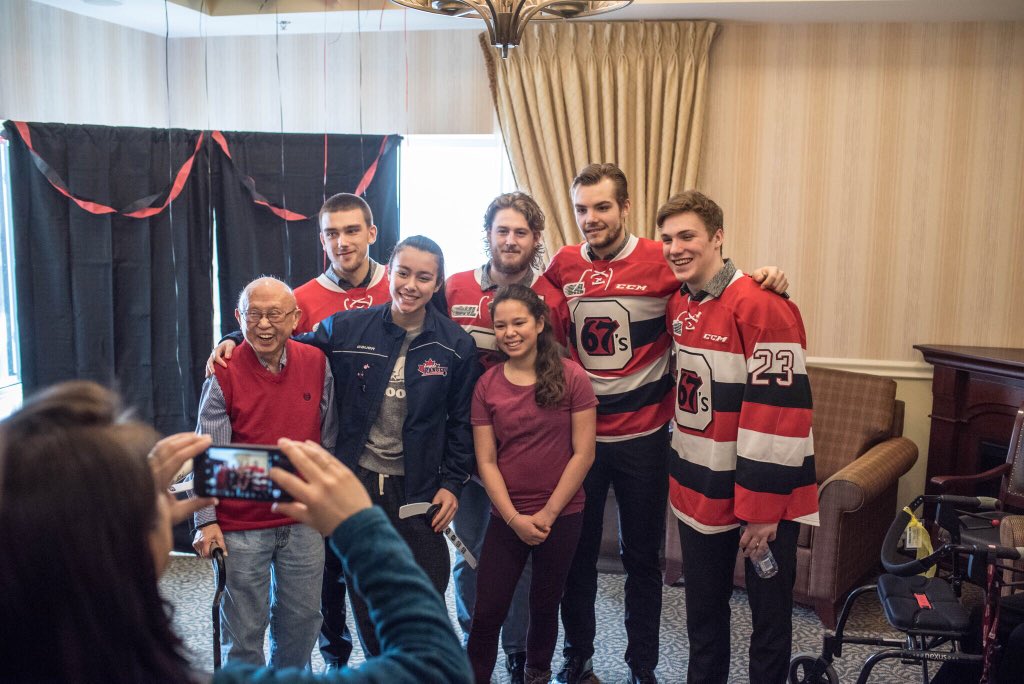 GdotAmiel's tweet photo. WOW! The @Ottawa67sHockey did it! 50 acts of kindness complete!! โ
Today @Felhaber62 @oliviertrembla1 @jacob_cazy @SBoomhower98 visited the Lord Lansdowne Retirement residence to spend some time with a few friends. Well done boys!! #50for50 #67sCommunity
๐ธ: @chrishofley https://t.co/EgHvibV7Bx