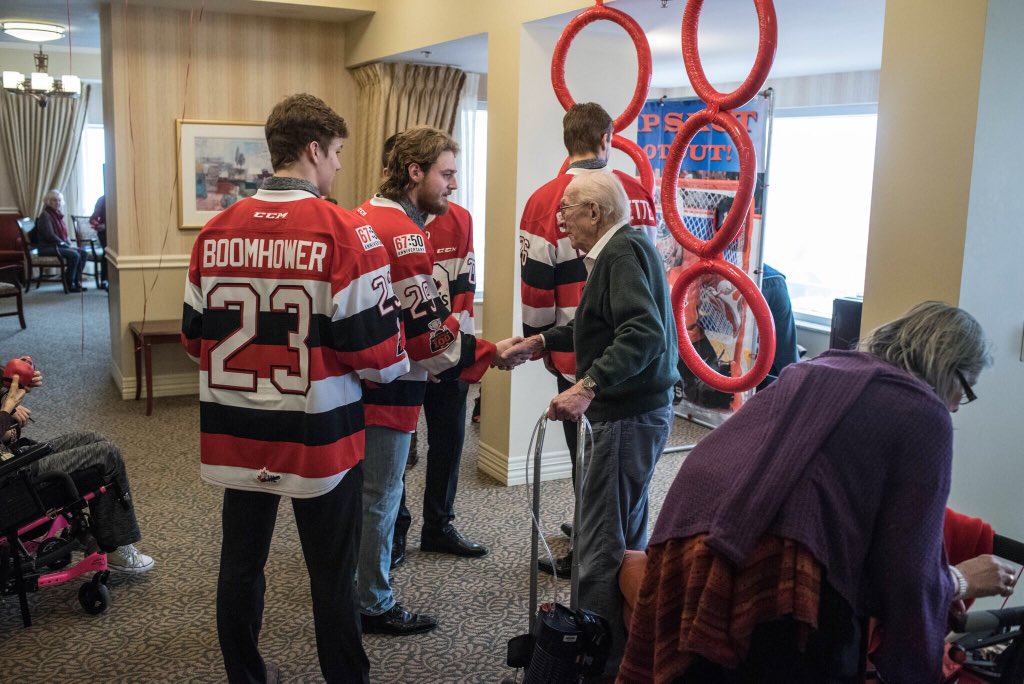 GdotAmiel's tweet photo. WOW! The @Ottawa67sHockey did it! 50 acts of kindness complete!! โ
Today @Felhaber62 @oliviertrembla1 @jacob_cazy @SBoomhower98 visited the Lord Lansdowne Retirement residence to spend some time with a few friends. Well done boys!! #50for50 #67sCommunity
๐ธ: @chrishofley https://t.co/EgHvibV7Bx