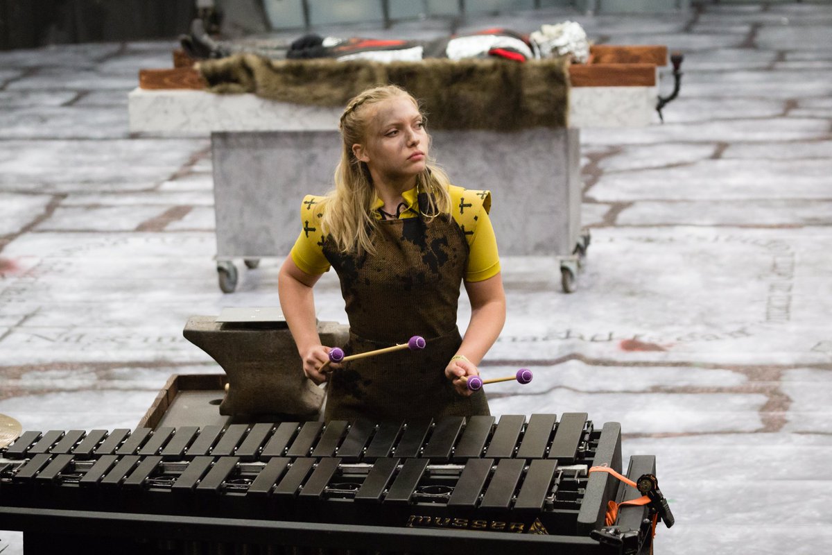 InfinityPerc's tweet image. Calli (INFINITY 2 Front) performs &quot;The Legend of the Sword&quot; at the FFCC Focus show at Oviedo High School.

📷: Mike Kitaif
#INFINITY2k18 #FFCC2018 #WGI2018 #MusserUltimate #Remo #VicFirth #FJM #MyVisualPackage