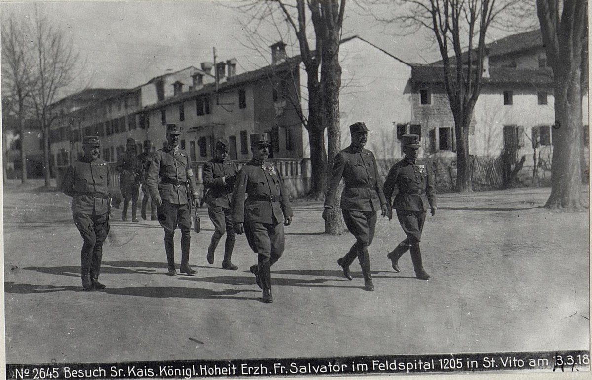 PikeGrey1418's tweet photo. 13 March 1918 - 100 years ago today: Generalinspektor der Freiwilligen Hilfpflege Erzherzog Franz Salvator during a visit to field hospital 1205 in San Vito.
#PikeGrey #WW1OnThisDay #WW1 #FWW #GreatWar #OTD #OnThisDay #ThisDayInHistory #History #AustriaHungary #Habsburg #Italy https://t.co/ioNsb9M8xX