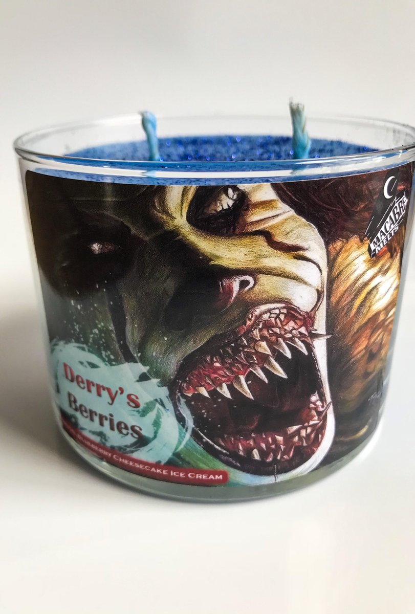 macabre_melts's tweet photo. New in the store: Derry's Berries: Brutal Blueberry Cheesecake candle! :D #horror #horrorcandles 

https://t.co/jOy07v9gac https://t.co/AzRgWWXHYs