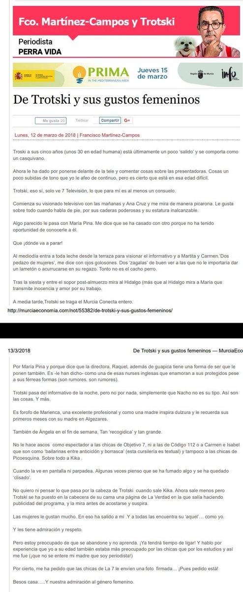 MargaritaGC_Ec's tweet image. Francisco Martínez-Campos, jefe del Departamento de control de servicio público de RTRM, ha tenido que retirar el artículo sexista gracias a la presión de las periodistas pero no es suficiente, debe ser cesado inmediatamente. 
#NoPagamosMachismo 😳