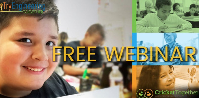 CricketMediaInc's tweet image. Don&apos;t miss our FREE  virtual tour and demo of eMentoring platforms #TryEngineeringTogether and #CricketTogether from 4-5 PM EDT! Register here: bit.ly/2Fr3qJX