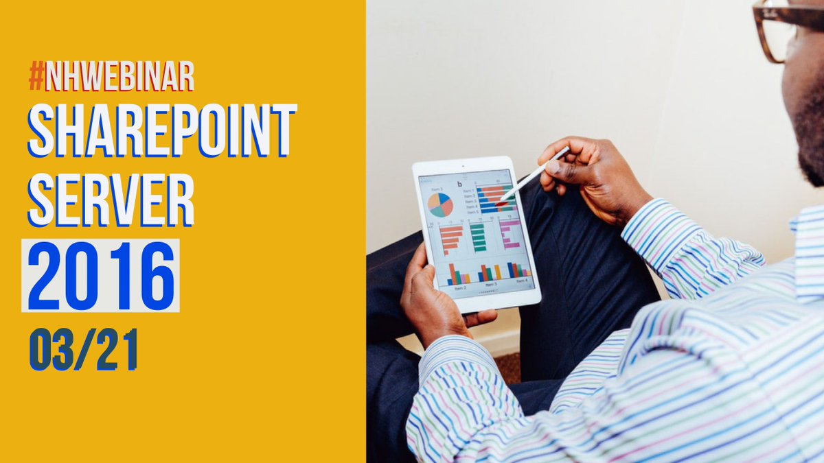 NHBaltimore's tweet photo. Register for this #NHWebinar and learn how to build search functionality into your SharePoint site as well as a site to share files, data, and resources to streamline teamwork. https://t.co/dfAJSHpYUG https://t.co/fJsSbBXlF3
