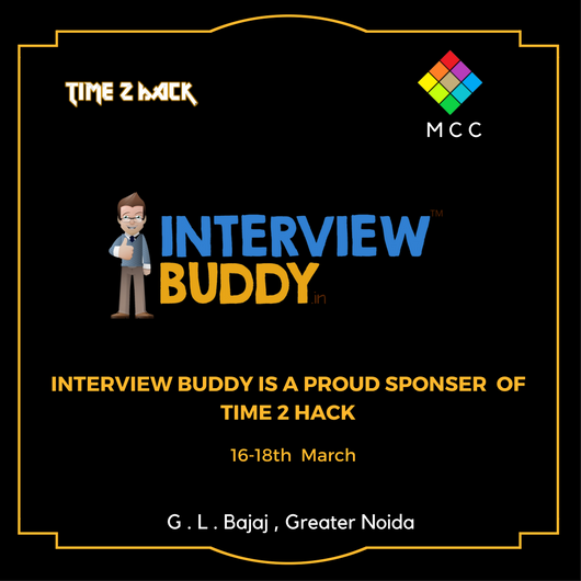 TimeTwoHack's tweet photo. #proud #sponsor #interviewbuddy #timetwohack #glbajaj #greaternoida #technical #fun #event #hackathon https://t.co/93mpQv5XRb
