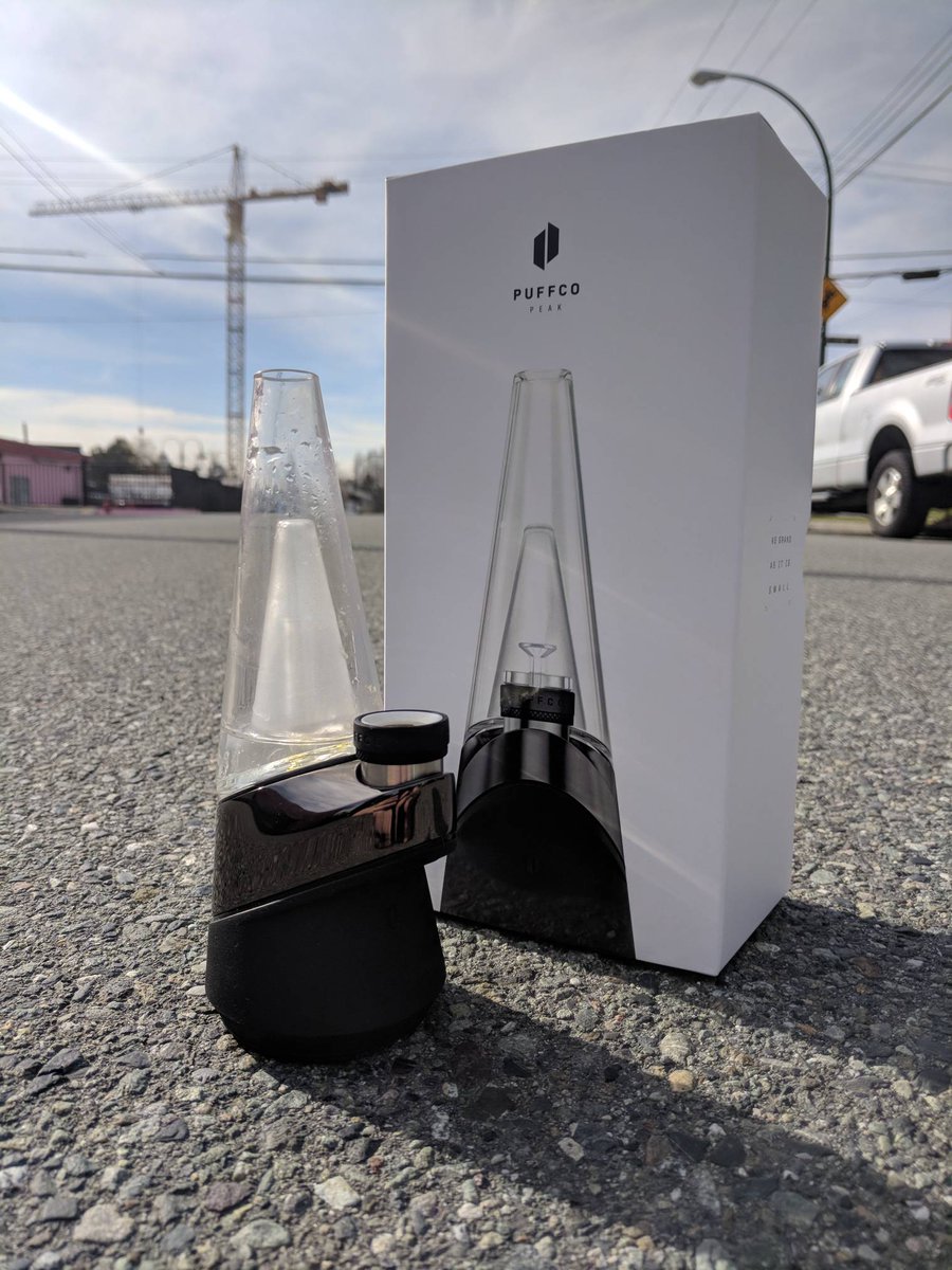 PuffCanada's tweet photo. Puffco peaks have arrived in Vancouver!! These bad boys will be available at all four Puff locations by 4:20 pm today, so if you're looking to score one swing by, cause they won't last long! #puffcanada #puffcopeak #newvape #puffco #vapesofig #weshouldsmoke https://t.co/4fRqbwOoxz