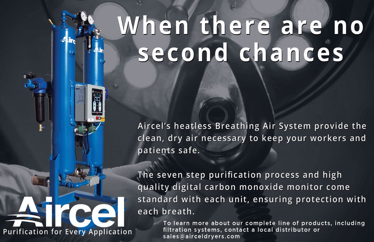 AircelDryers's tweet photo. Breathing Air: When there are no second chances. Aircel delivers the only seven step purification system on the market. #BreathingAir #BreatheEasy #Purification #Desiccant #TuesdayThoughts https://t.co/zzLIkxIcX7
