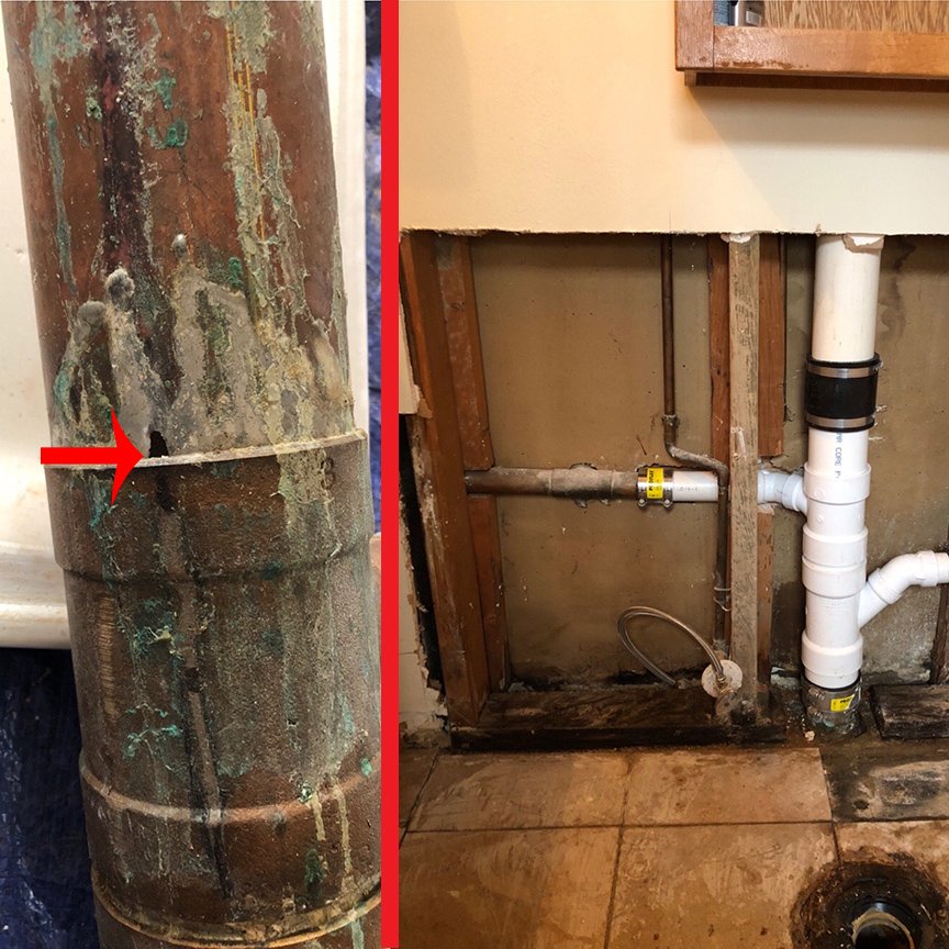 proplumberjc's tweet photo. Small hole - Big problem!  Repaired this water leak in a homeowner's wall today.  #cartersmyplumber Carter's My Plumber https://t.co/NielGS6aDj