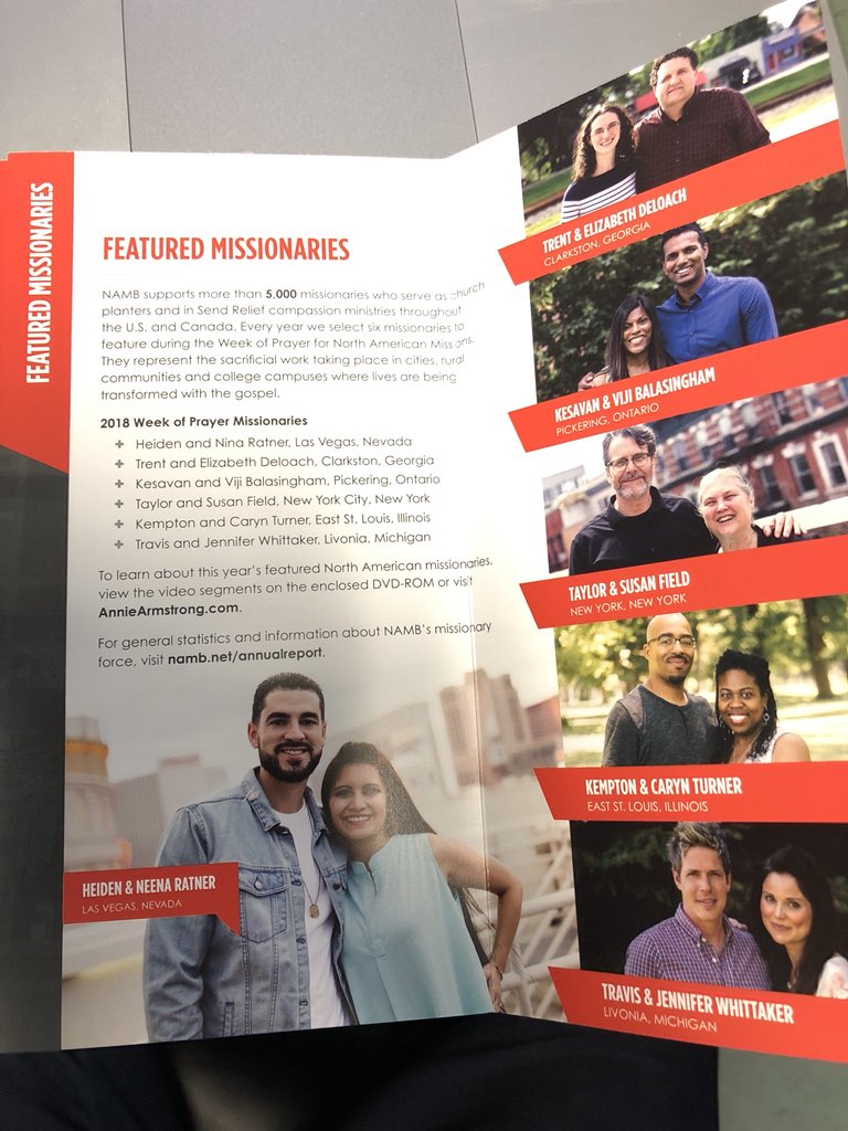 HeidenRatner's tweet photo. We are so honored and grateful to be featured in this years @NAMB_SBC Annie Armstrong Easter Offering prayer guide and missionary highlight! The Lord has been so good and faithful to Neena and I and our @WALKChurch family. We are overwhelmed by the love, prayers, and support! 🙏 https://t.co/WEIt8Q3ykL