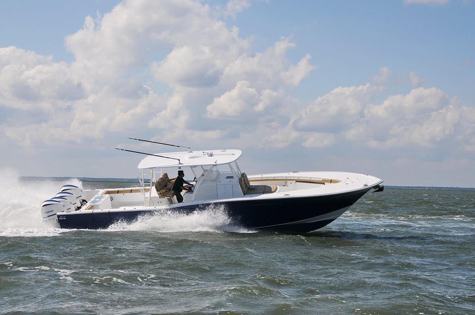 YachtDesign's tweet photo. The Davis 42 is a center console fishing boat. Every Boksa boat is engineered for the sea. We designed the David 42 with a narrow bow that pierces through the water. Enjoy the article from the editors of Southern Boating. https://t.co/CA8WuxBhYZ #BOATS #BuddyDavis #EggHarbor https://t.co/4YU8RwZ3FQ